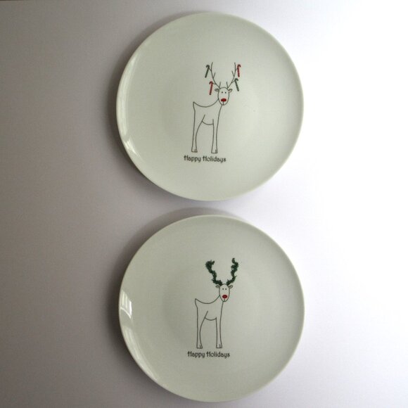 2 BIA Cordon Bleu Merry Christmas Appetizer/Tapas Plates Addition/Replacement 8" - Picture 1 of 13